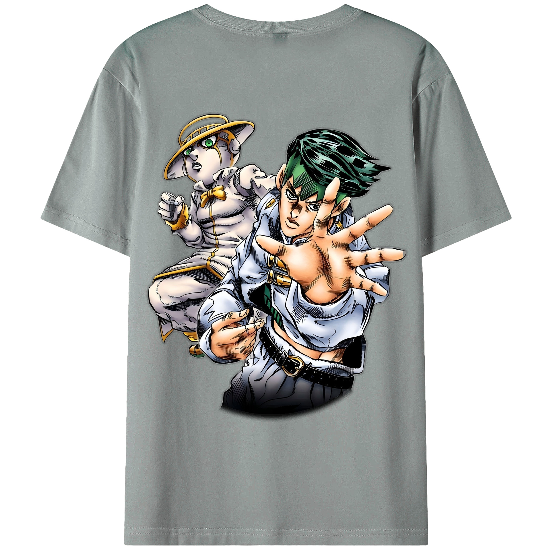 （画像用） ジョジョの奇妙な冒険 岸辺 露伴（きしべ ろはん） JoJo's Bizarre Adventure Rohan Kishibe 綿100％ メンズ半袖Tシャツ（バックプリント） 通気性